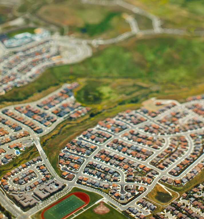 Vista aérea de bairro urbano